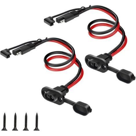 2 Stück SAE-Schnellanschlusskabel, 30 cm langes 10AWG SAE-Stecker-Buchse-Kabel, Seitenwandsteckdose für Solargenerator und Batterieladegerät (1/5)