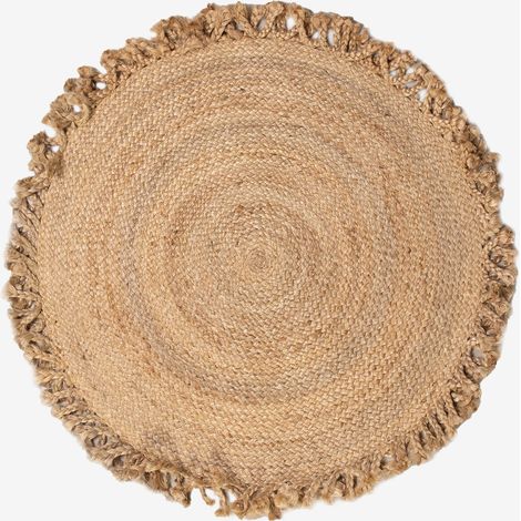 Tapis rond en jute naturel Ondes SKLUM  Ø100 cm
