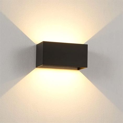 Aplique LED de exterior, Decoración impermeable, Ángulo de haz ajustable, Iluminación hacia arriba y hacia abajo, garaje, Negro, 24 W (1/5)