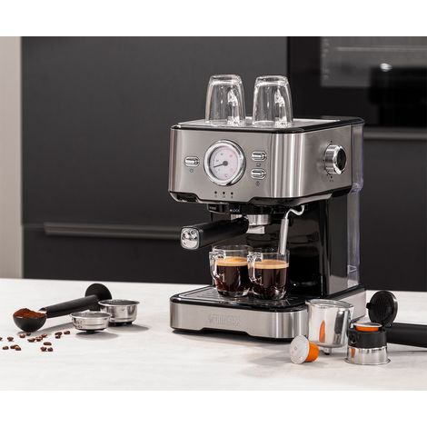 Siebträger Espressomaschine mit Milchaufschäumer für Kapseln & ESE-Pads