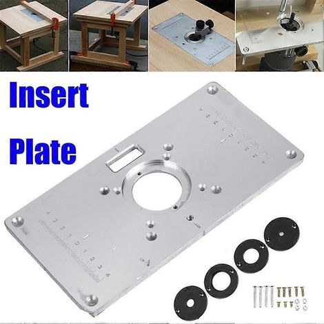 Plaque d'insertion en alliage d'aluminium pour tables de fraisage avec 4 boulons à œil pour établis