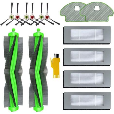 Accessoire pour aspirateur,Kit d'accessoires de Rechange pour Robot aspirateur iRobot Roomba Combo113  R113840 14 Paquets 2 brosses principales, 4 filtres, 6brosses latérales, 2 Chiffons de vadrouille (1/5)
