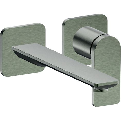 Façade lavabo mitigeur large 2 trous chrome noir brosse - CRISTINA ONDYNA BA25975