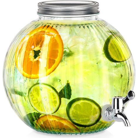 Distributeur de boissons en verre avec robinet 5,5 L (1/5)