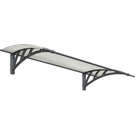 Patio Cover Neo Door Awning Canopy 1350 Twinwall - Polycarbonate - L136.5 x W85.5 x H30 cm - Grey