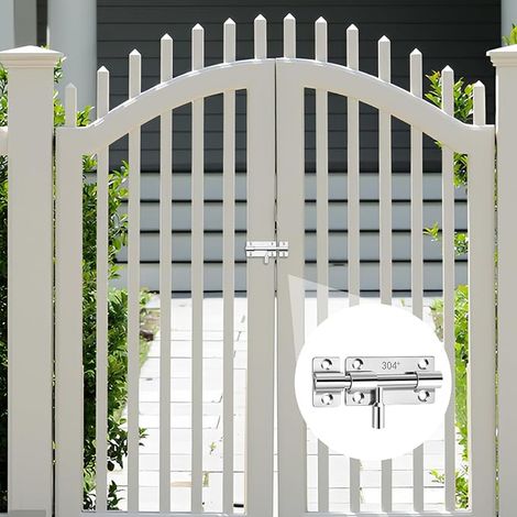 Loquet Porte Inox 304 Serrure Verrouillage Fermeture Installation Porte Garage Portail Système d'Insertion Verrouillée Résistant à la Rouille (1/4)