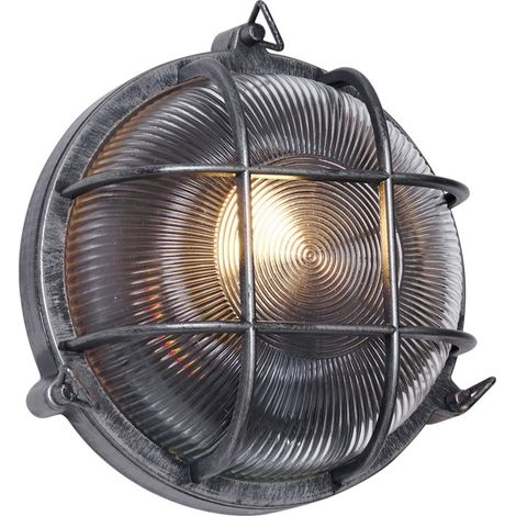 QAZQA nautica - Applique murale - 1 lumière - H 25 cm - Argenté - Rustique - éclairage extérieur