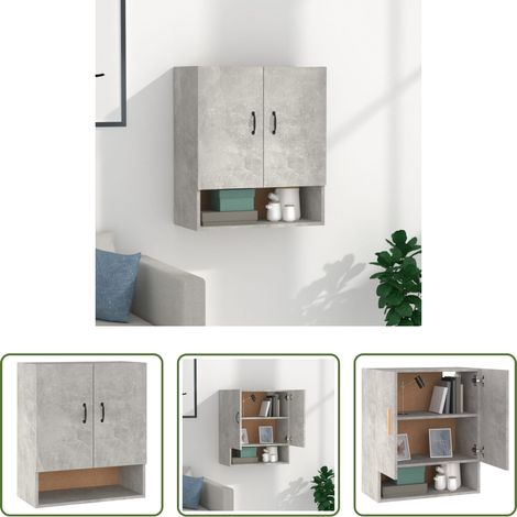 vidaXL Betonfarbe - Wandschrank Betongrau 60x31x70 cm Holzwerkstoff (1/5)