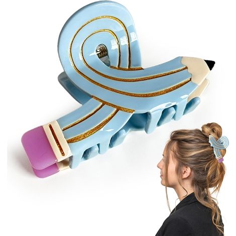Pinza para el cabello divertida con diseño en forma de garra - Pinza para el cabello de fibra de acetato, adecuada para cabello grueso, fino, rizado y liso - Un gran regalo de regreso a clases para ma (1/5)