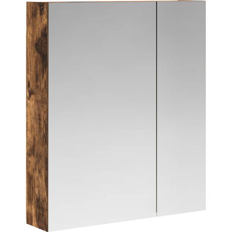 Badezimmerspiegelschrank Geräucherte Eiche 60 x 14,5 x 70 cm vidaXL