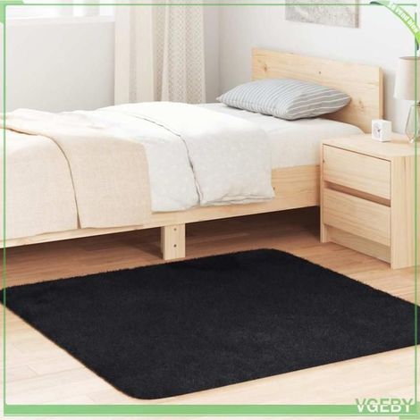 4102862 Tapis shaggy à poils longs NAVARRA noir 120x120 cm polyester (1/5)