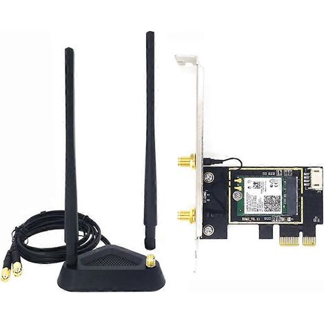 Carte réseau WiFi 6 AX200 PCIe 3000Mbps, adaptateur sans fil 2.4G/5G avec antenne détachable 8DB, carte Wi-Fi AX200NGW haut débit (1/4)