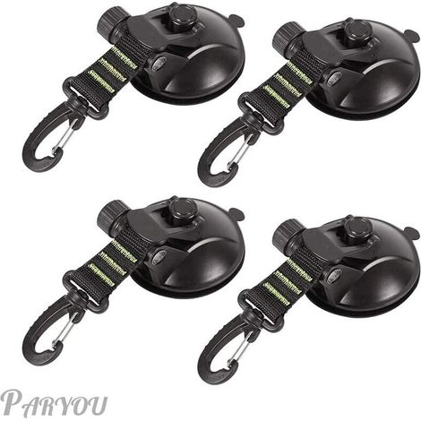 Lot de 4 ventouses d'ancrage avec fixation à ventouse pour voiture, camping, bache, accessoire ventouse multifonction pour tentes comme auvent latéral de voiture (1/4)