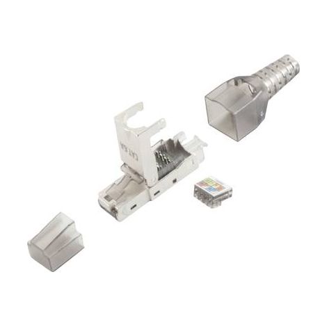 BKL ELECTRONIC FICHE RJ45, SANS OUTIL, STP, CAT 6A 10121201 MÂLE, DROIT NOMBRE DE PÔLES 8P8C ARGENT 1 PC(S)