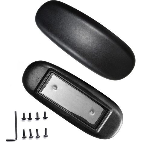 Set mit 2 universellen Ersatz-Armlehnenpolstern für Bürostühle mit Befestigungsloch, Schwarz, 10,2 cm (1/5)