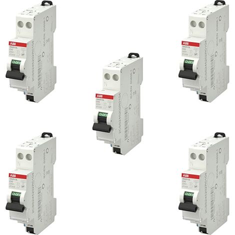 Lot de 5 disjoncteurs Phase + Neutre - 10A