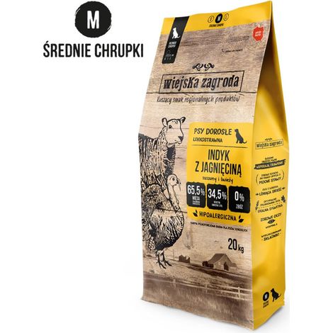 Alimento seco para perros Rural Farm, pavo con cordero, tamaño mediano, 20 kg. (1/5)