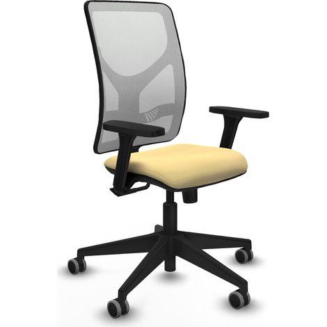 Silla de oficina piqueras y crespo Motilla cuero sintético crema (1/2)