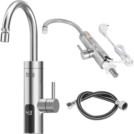 Teesa TSA4106, Calentador de agua metálico de alta eficiencia ideal para instalación rápida en hogares, Plata (1/5)