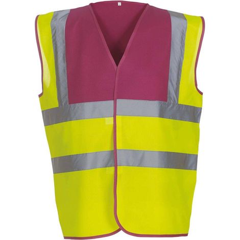 Gilet YOKO alta visibilità Fuschia / Giallo S