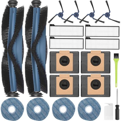 Accesorios para la aspiradora robot Eufy X10 Pro Omni, kit de repuesto con 2 cepillos principales, 4 cepillos laterales, 4 mopas, 4 bolsas para polvo y 4 filtros HEPA. (1/5)