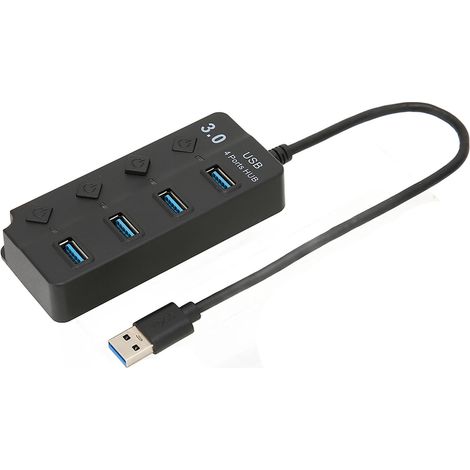 4-Port USB 3.0 Hub, maximaler Durchsatz von 5 Gbit/s, stabile Übertragung, Plug & Play, zeitsparend, USB-Splitter für Windows und macOS X (1/5)