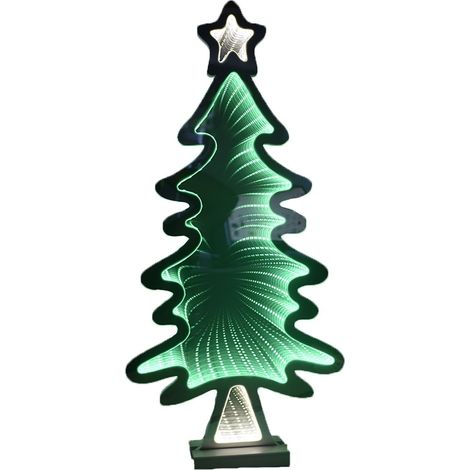 Albero di natale tridimensionale 3D luminoso luci led cm60 con stella natalizia decorazione allestimento vetrina casa ufficio (1/4)