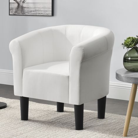 Fauteuil Jelgava 70 x 70 x 58 cm Blanc [en.casa] (1/5)