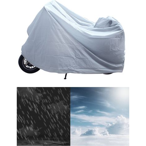 Housse Moto Anti-Pluie UV Imperméable Protection Toute Saison pour Scooter Électrique Vélo Taille S (1/4)