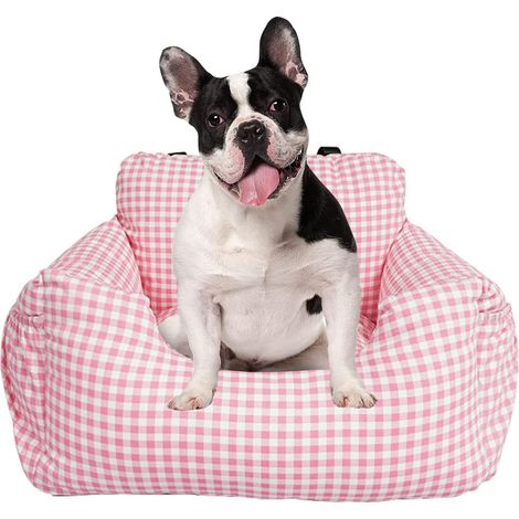 MINKUROW Seggiolino Auto per Cani di Piccola Taglia,Seggiolino Auto 2 in 1 per Cani,Lavabile e Rimovibile,Seggiolino Auto per Cani con Cintura di Sicurezza,Borsa Portaoggetti,Cuccia Robusta Rosa (1/3)