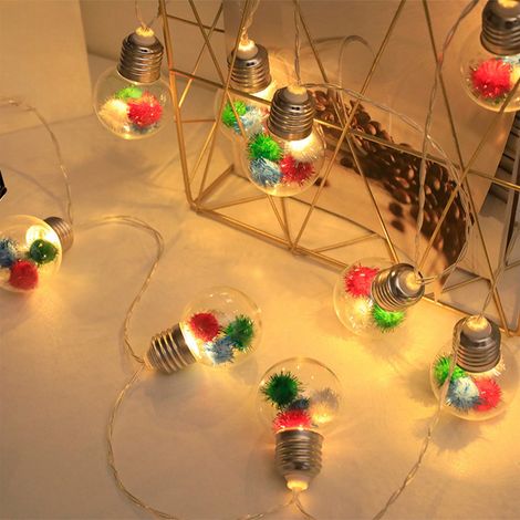 Guirlande Lumineuse Boules De Noël - 10 Ampoules - 200 Cm - Alimentation Sur Piles - Décoration Intérieure Et Extérieure (1/5)
