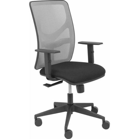 Silla Motilla malla gris asiento bali negro brazo regulable