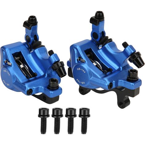 Ensemble de freins à disque hydrauliques HB-100 en alliage d'aluminium pour VTT et vélo de route, couleur bleue (1/5)