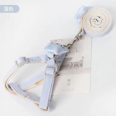 Filiyano – sac OPP bleu pour – Laisse pour chien, harnais pour animaux de compagnie à motif pied-de-poule et étoile de mer, laisse anti-fugue, chaîne (1/5)