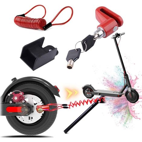 1 Verrou Disque Câble Acier Antivol Pour Trottinette Électrique Xiaomi M365 Ninebot (1/5)