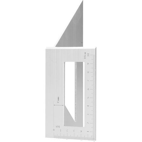 Équerre de précision 45°/90° pour menuiserie, outil de mesure d'angle 3D en métal argenté (1/5)