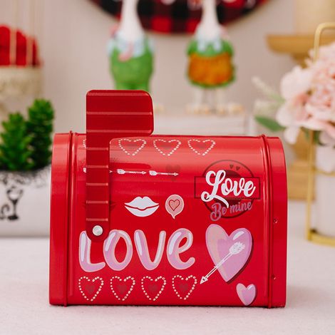 Boîte Aux Lettres En Fer Blanc - Boîte À Lettres De Saint-Valentin - Pour Échange De Cartes Et Stockage De Bonbons - 13,5 x 9,5 x 8 cm - 1 Pièce (1/5)