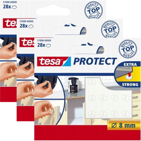 Almohadillas insonorizantes Tesa, topes de silicona autoadhesivos de 8 mm, 28 unidades x 3 (1/4)