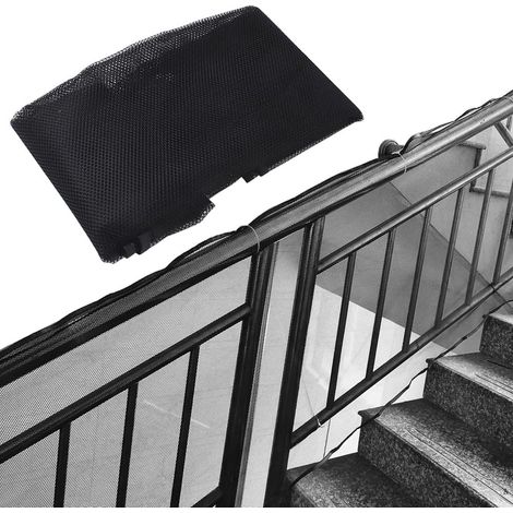 Filet de sécurité pour Balcon et escalier pour Enfant 3 m x 2,5 TF réglable pour Garde-Corps d'escalier Filet de Protection en Maille pour Enfants et Jouets (Noir) (1/5)
