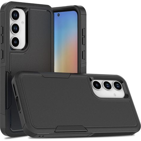 Funda protectora reforzada para Samsung Galaxy A56 5G, doble protección contra golpes, color negro. (1/5)