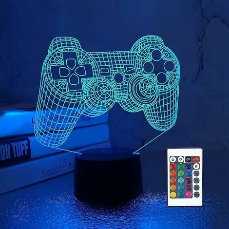3d Gamepad Lamp Game Console Night Light 3d Illusion Lamp For Kids, 16 Colors Changing With Remote, Gaming Room Gamer Gift, Kids Bedroom Decor (1/4)