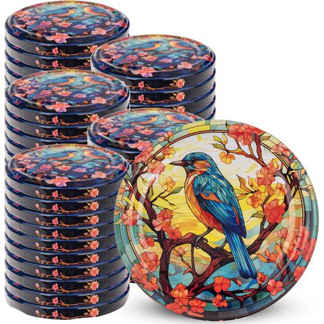 kADAX Deckel fi82 Packung mit 50 Stück Vögel Buntglas TO-82