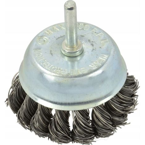 Spazzola frontale in filo metallico, intrecciata 75 mm/3" con gambo (20/100) (1/3)