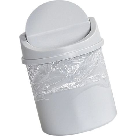 Cestino per la raccolta differenziata da ufficio, piccolo ed elegante, di colore grigio.