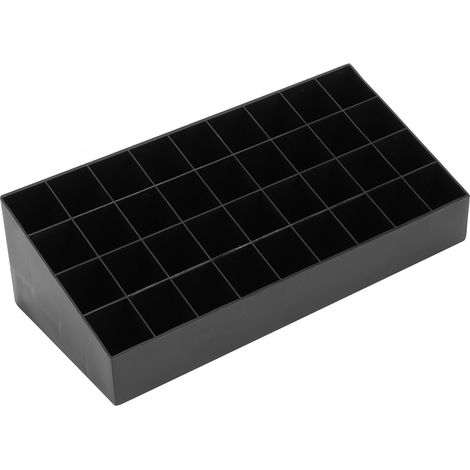 Kosmetik-Organizer mit 36 Fächern, Aufbewahrungsbox, Präsentationsständer, Lippenstiftablage, Behälter, Schwarz (1/5)