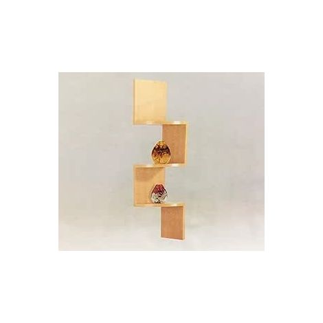 3 Tier Wall Mounted Corner Shelf - Oak