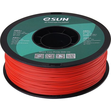 eSUN ABS+ Filament, 1.75mm, 1000g eSUN ABS+ Filament 1.75mm 1000g Red (1/3)