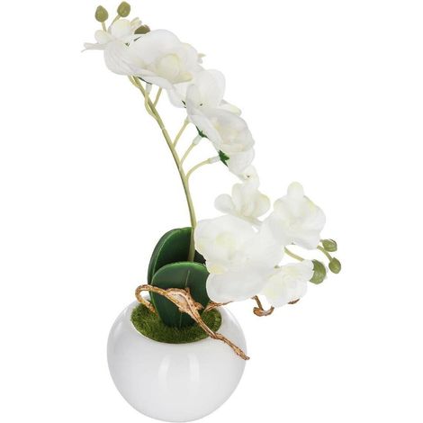 Orchidea artificiale con vaso in ceramica