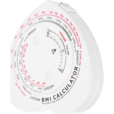 Mètre ruban IMC 1,5m plastique blanc calcul IMC, pour couture (1/5)