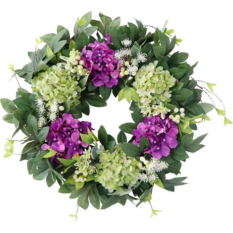 Künstlicher Hortensienkranz – 55,9 cm, flexibel, für Hochzeiten/Türen